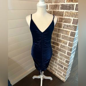 Navy Blue Velvet Party Dress Size Medium